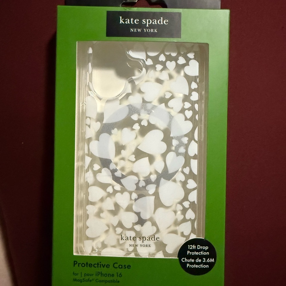 Kate Spade White Heart iPhone 16 Case